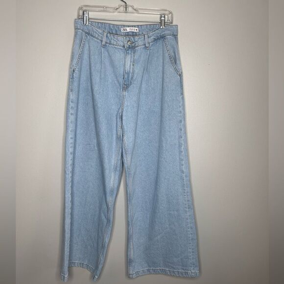 Zara Pleated Wide Leg Jeans - Picture 1 of 3